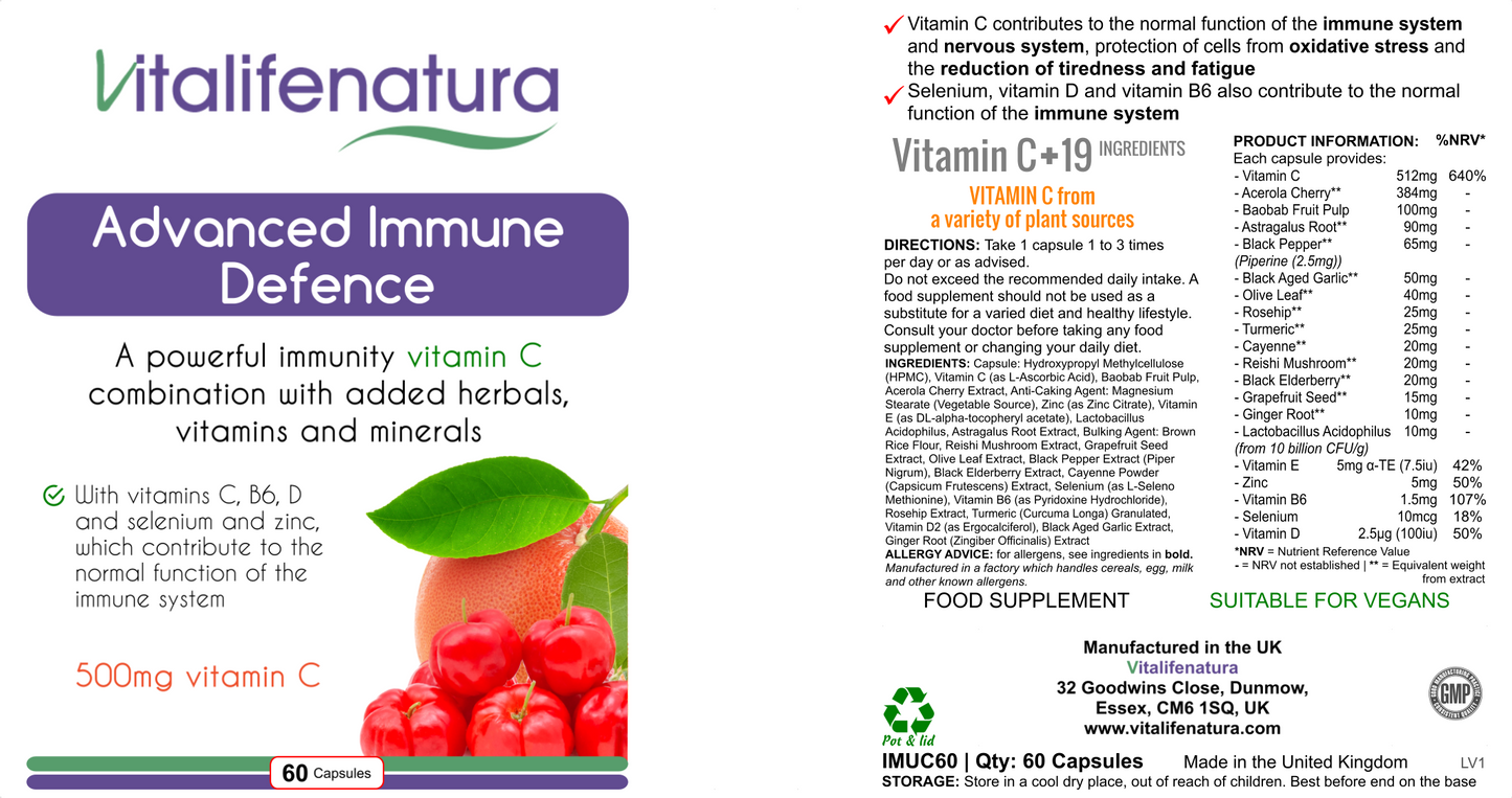 Advanced Immune Defence 60 capsules Vitalifenatura