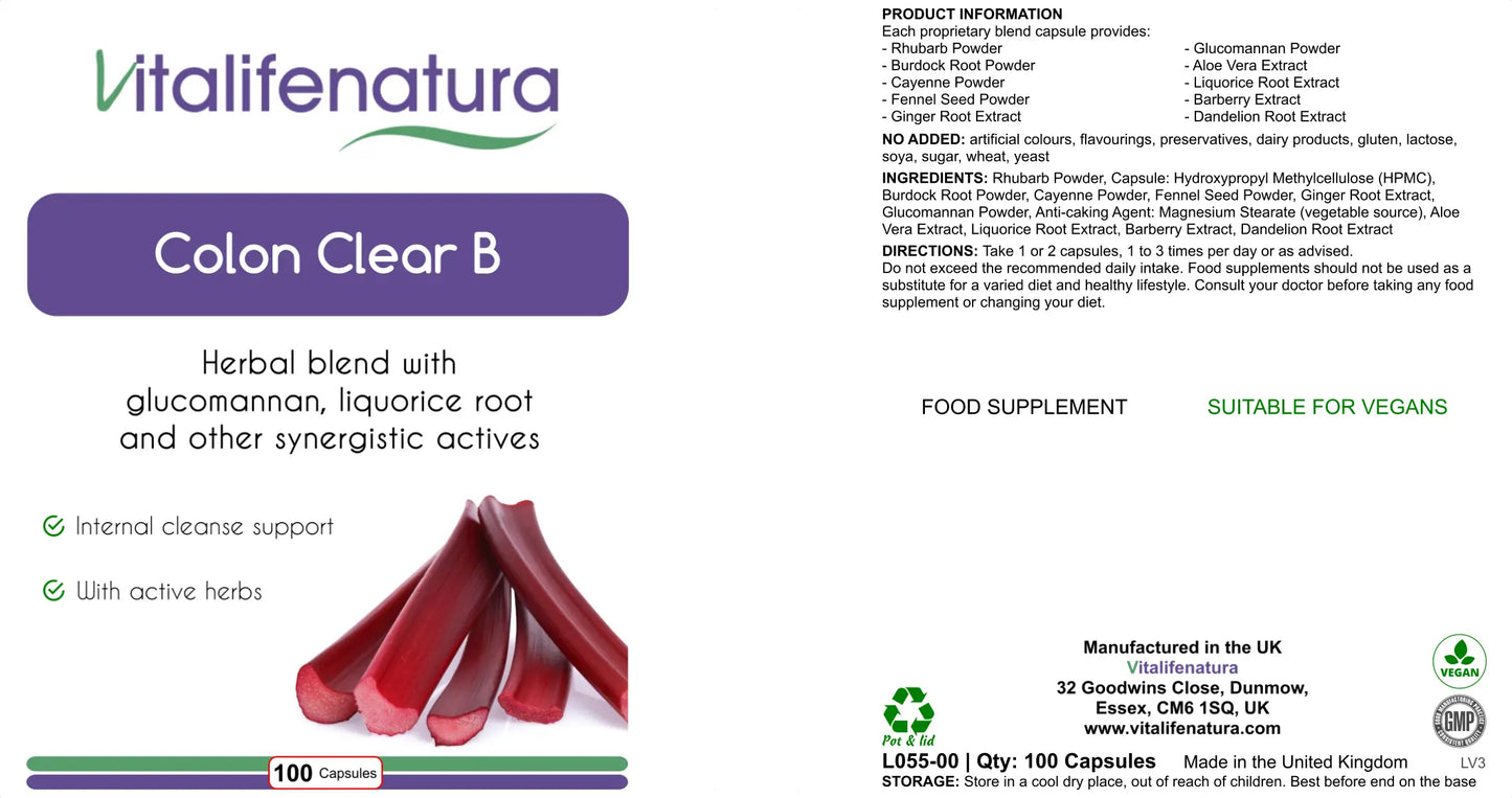 Colon Clear B 100 Capsules Vitalifenatura