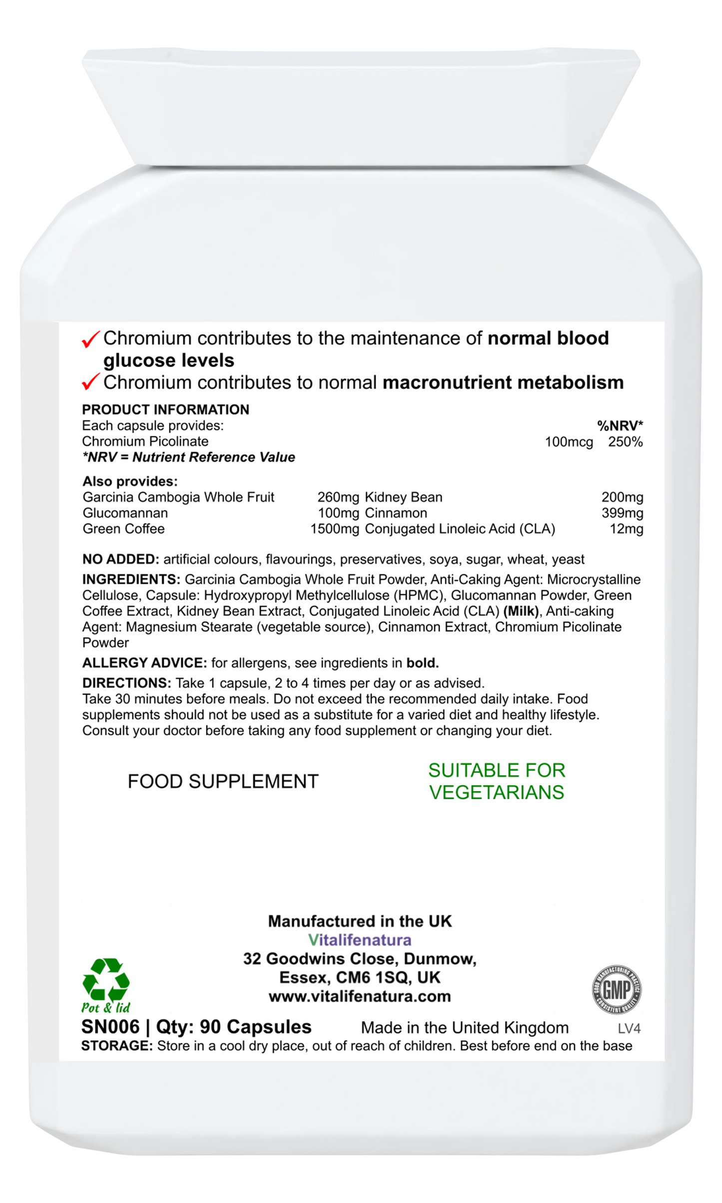 Garcinia Cambogia Extreme 90 Capsules Vitalifenatura