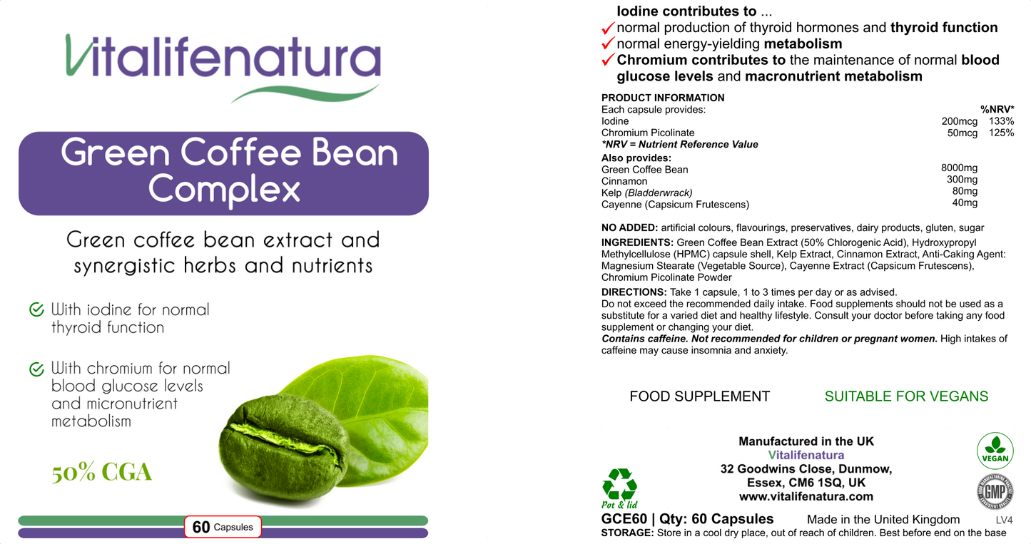 Green Coffee Bean 60 Capsules Vitalifenatura