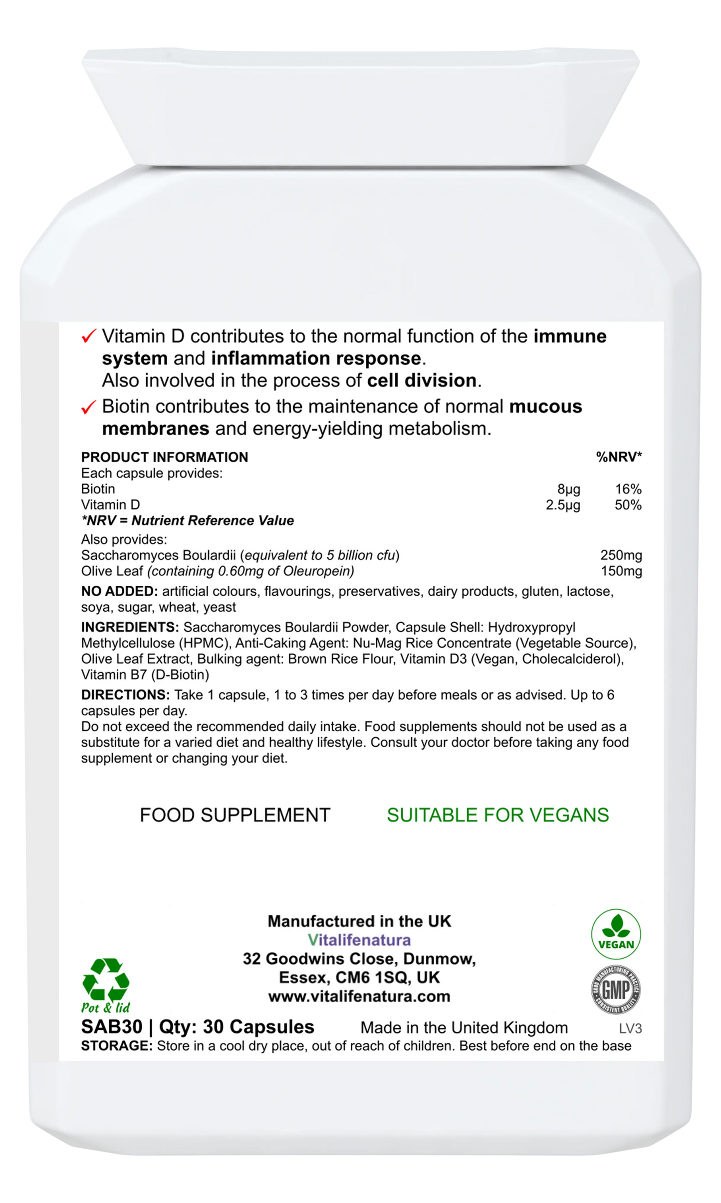 InternaFlora 30 capsules Vitalifenatura