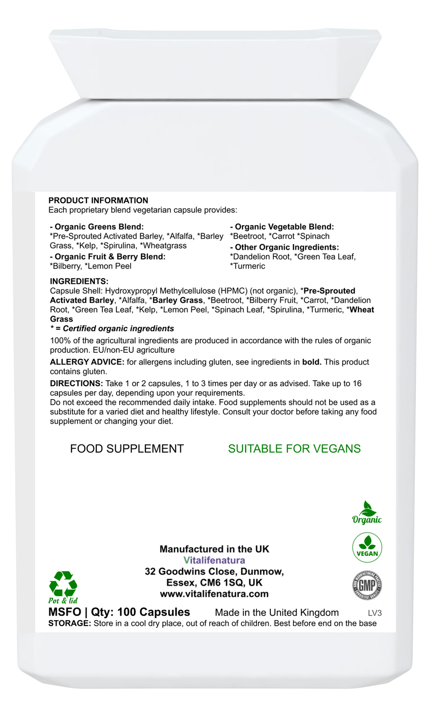 Nourish MAX 100 Capsules Vitalifenatura