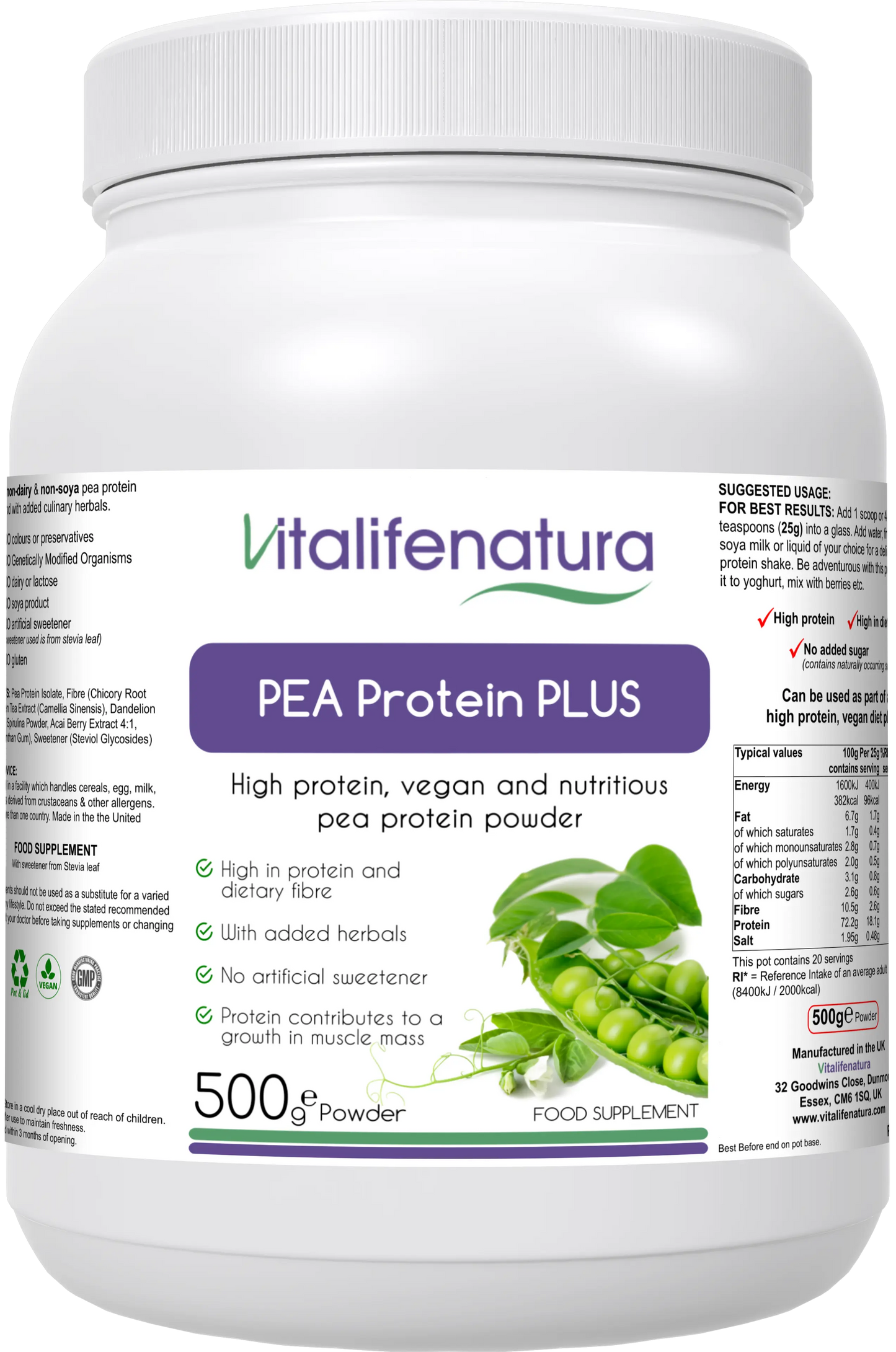 PEA Protein PLUS 500g Powder Vitalifenatura