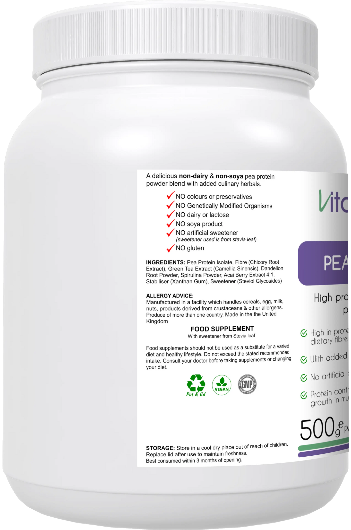 PEA Protein PLUS 500g Powder Vitalifenatura