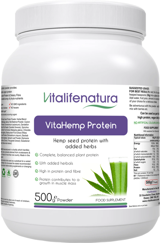 "VitaHemp Protein 500g Powder Vitalifenatura"
