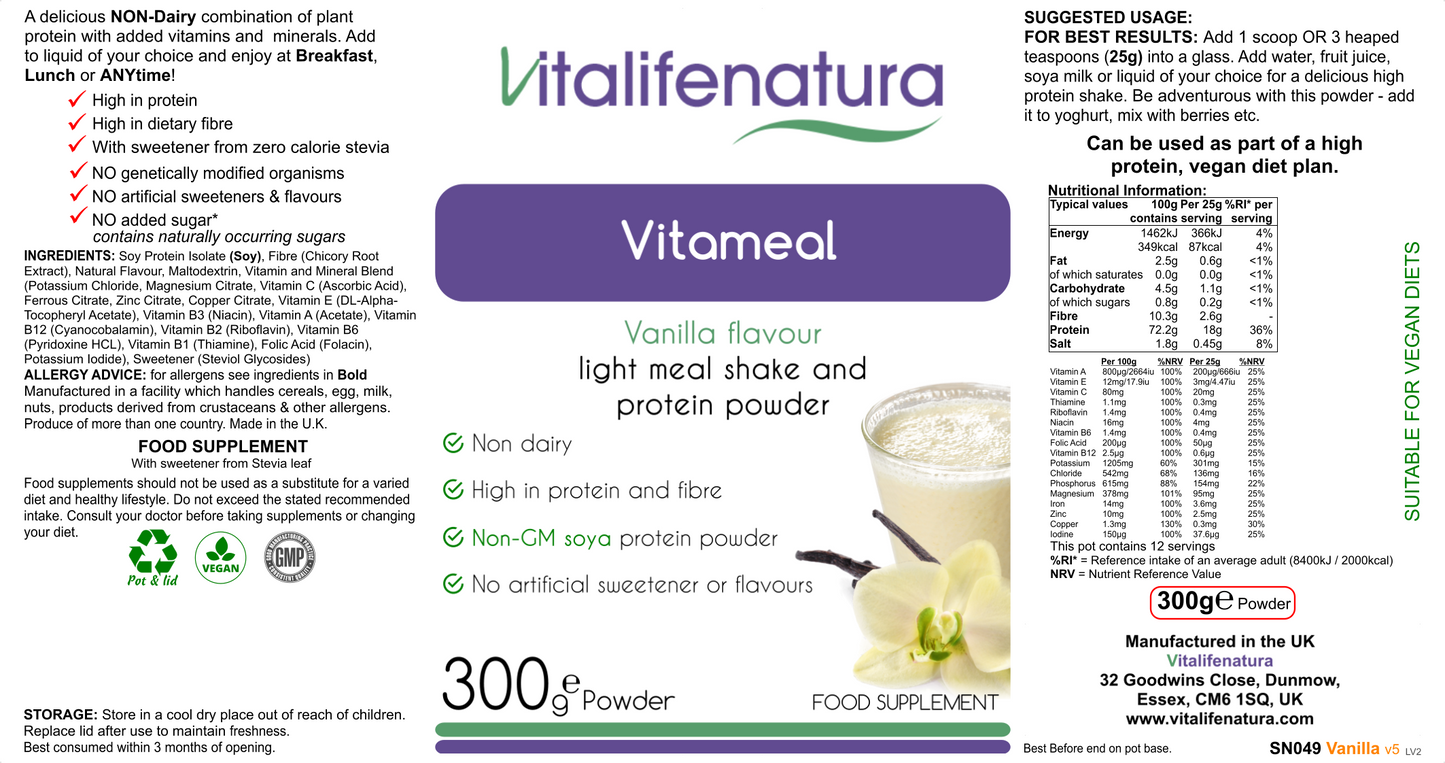 Vitameal Vanilla Flavour 300g Powder