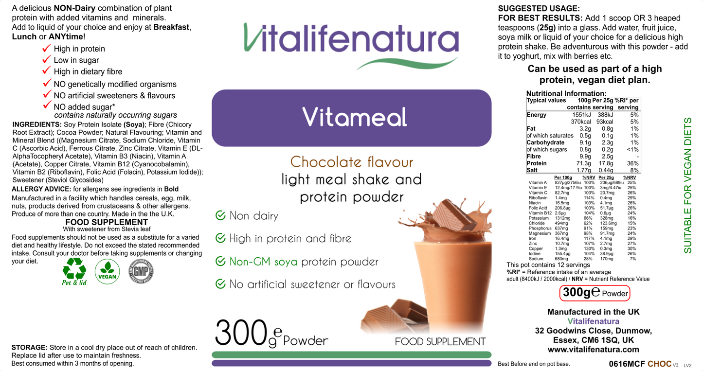 Vitameal Chocolate Flavour 300g Powder