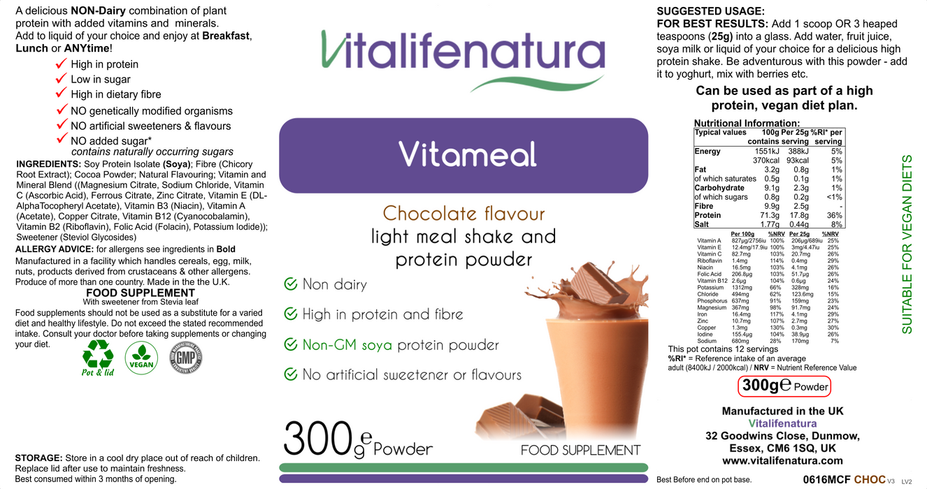 Vitameal Chocolate Flavour 300g Powder